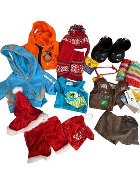 Build-A-Bear Workshop Doll Clothes Lot Hoodies Girl Scout Brownies Uniform Boots